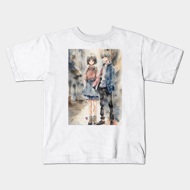 Anime couple Kids T-Shirt by Viper Unconvetional Concept